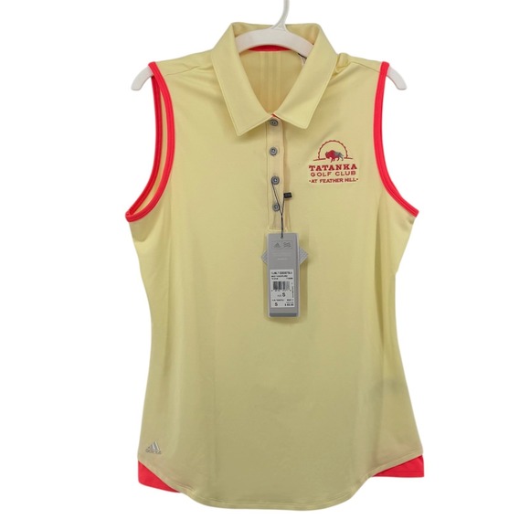 adidas Tops - Adidas Climalite Sleeveless Golf Polo Sunflared‎ Yellow Collared Women's Small